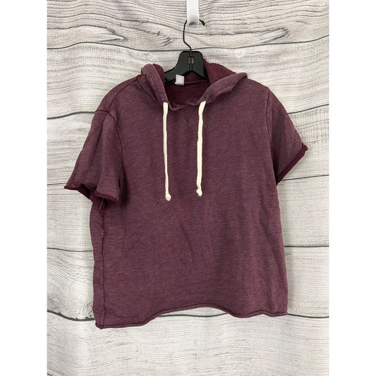 Alternative Burgundy Short-Sleeve Hoodie Size S