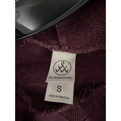 Alternative Burgundy Short-Sleeve Hoodie Size S