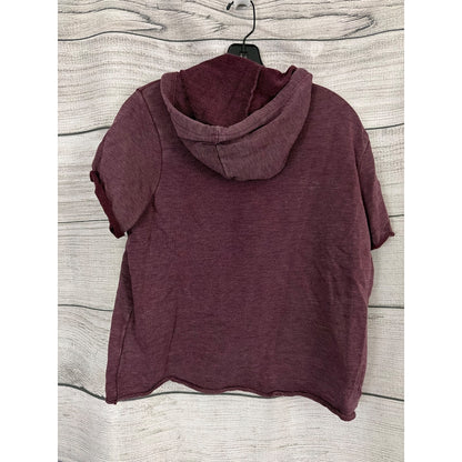 Alternative Burgundy Short-Sleeve Hoodie Size S