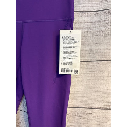 NWT Lululemon Wunder Train HR Tight 25" College Purple Leggings Size 4