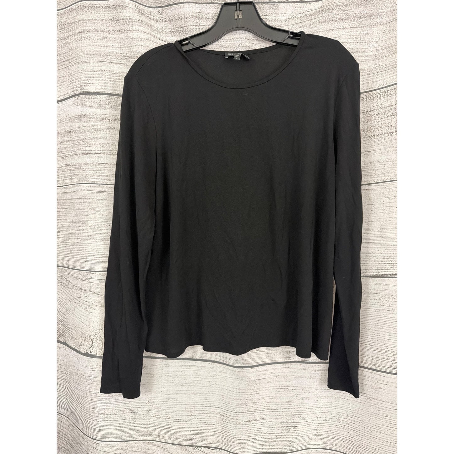 Eileen Fisher Black 100% Silk Long Sleeve Top Size L