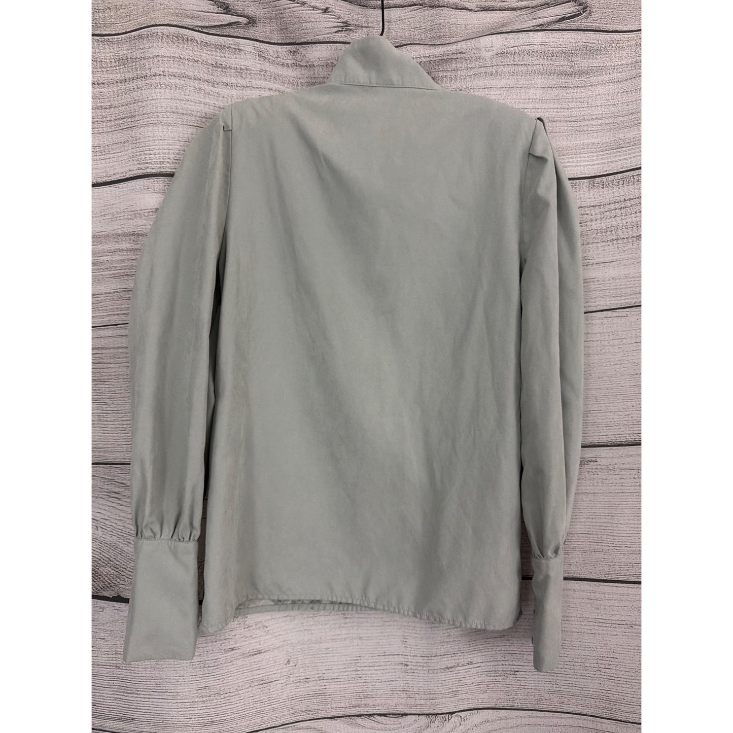 Commense Vintage-Style Puff Sleeve Button-Down Top Size M