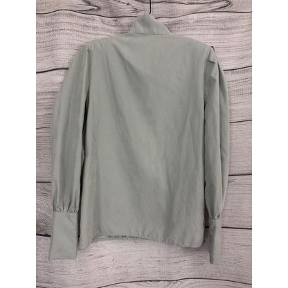 Commense Vintage-Style Puff Sleeve Button-Down Top Size M