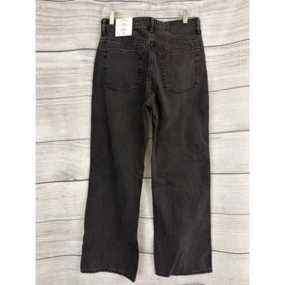 NWT H&M Divided Wide High Waist Full-Length Black Jeans Size 6