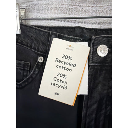NWT H&M Divided Wide High Waist Full-Length Black Jeans Size 6