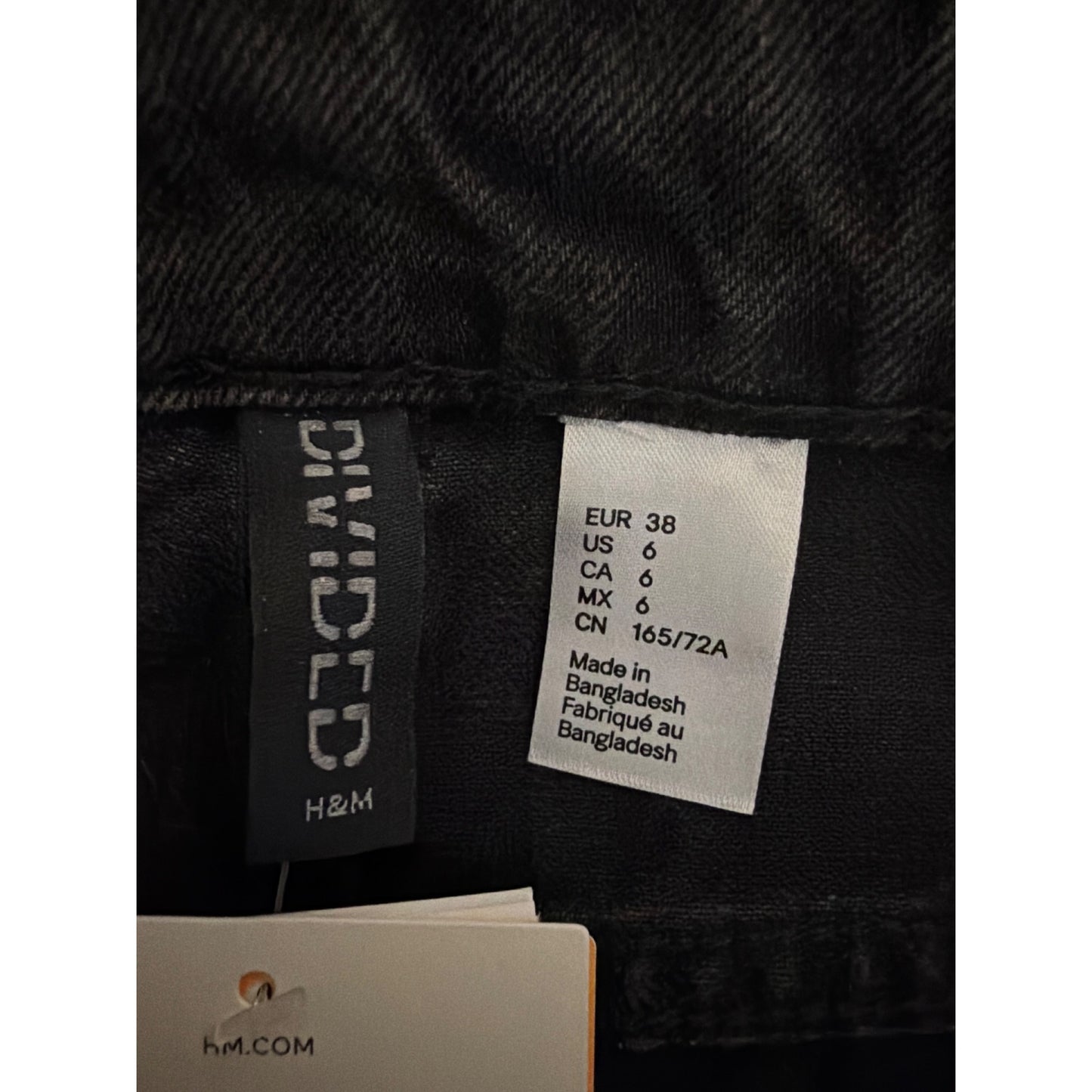 NWT H&M Divided Wide High Waist Full-Length Black Jeans Size 6