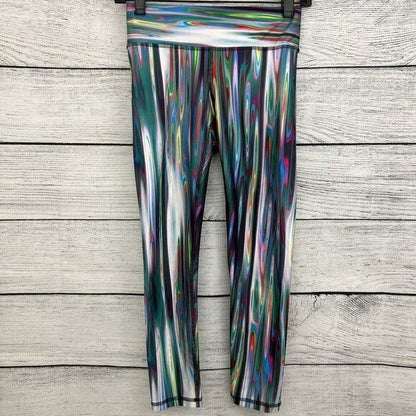 Terez Colorful Abstract Print Cropped Leggings Size XS