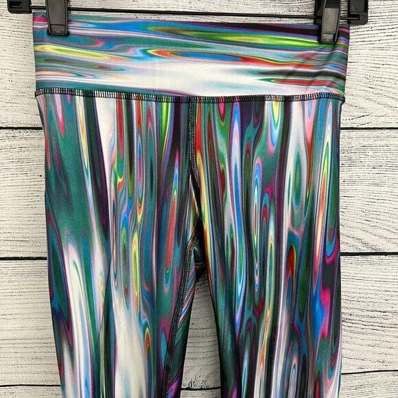 Terez Colorful Abstract Print Cropped Leggings Size XS