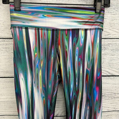 Terez Colorful Abstract Print Cropped Leggings Size XS
