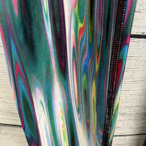 Terez Colorful Abstract Print Cropped Leggings Size XS