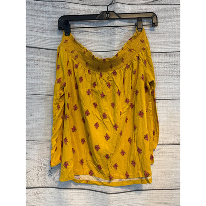 Old Navy Boho Floral Long Sleeve Off-Shoulder Top Size M