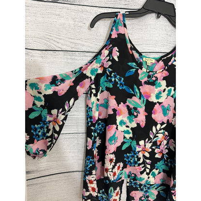 Lily White Cold Shoulder Flower Blouse M