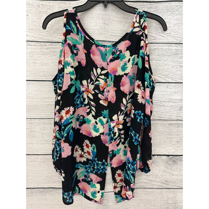 Lily White Cold Shoulder Flower Blouse M