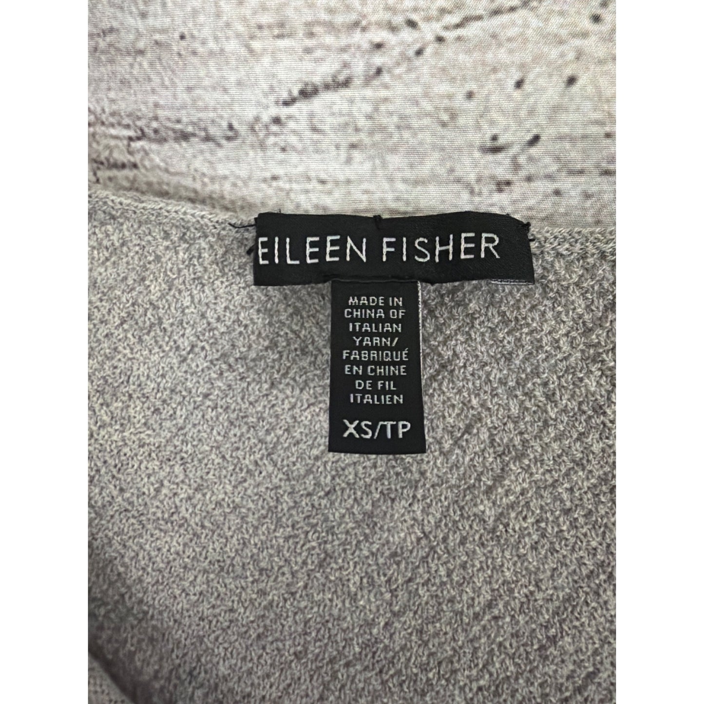 Eileen Fisher Gray Wool V Neck Long Sleeve Sweater Tunic Size XS