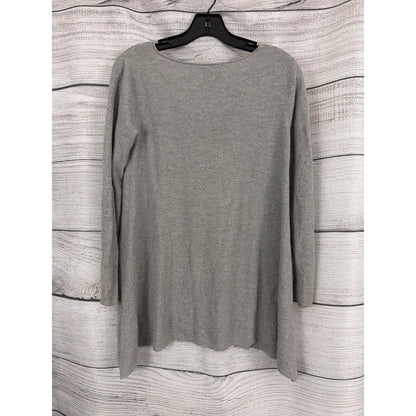 Eileen Fisher Gray Wool V Neck Long Sleeve Sweater Tunic Size XS