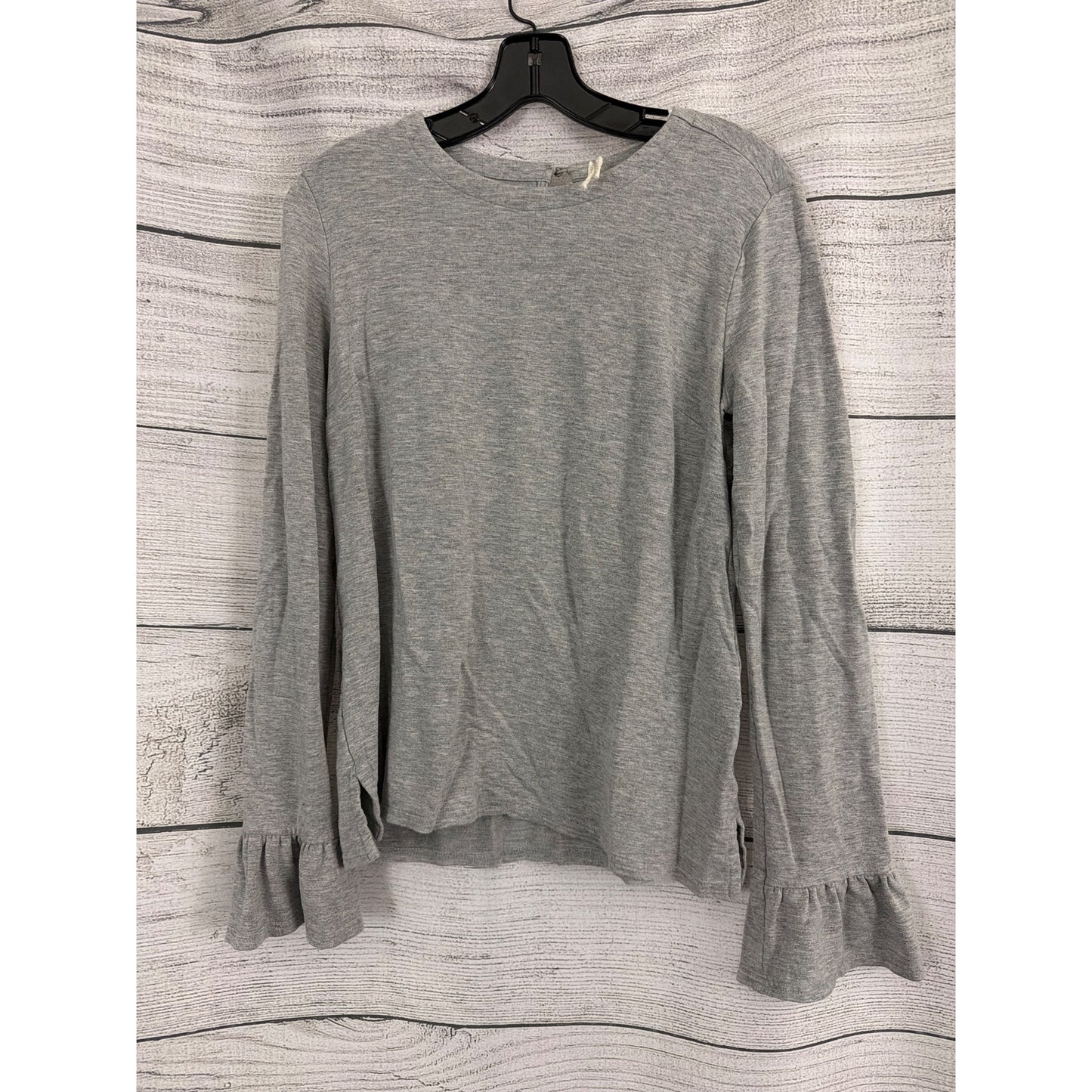 Teeberry & Weave Gray Long-Sleeve Top With Ruffle Cuffs Size S