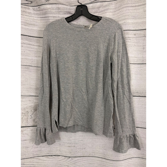 Teeberry & Weave Gray Long-Sleeve Top With Ruffle Cuffs Size S