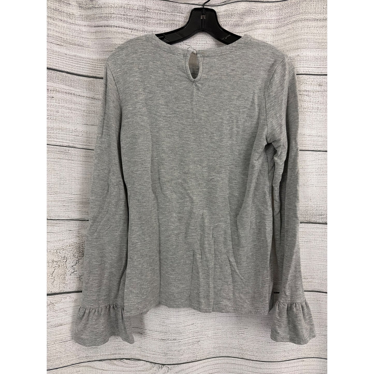Teeberry & Weave Gray Long-Sleeve Top With Ruffle Cuffs Size S