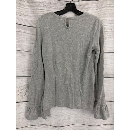 Teeberry & Weave Gray Long-Sleeve Top With Ruffle Cuffs Size S