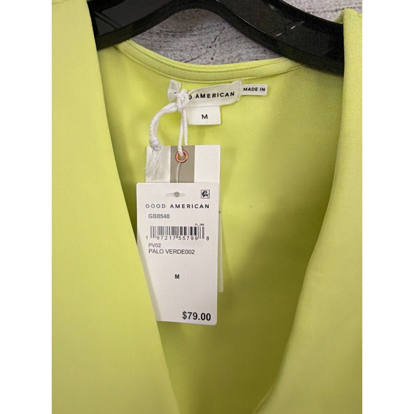 NWT Good American Sculpting Deep V Tank Bodysuit Size M