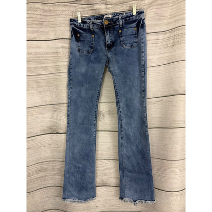 Tobi Flared Distressed Hem Denim Jeans Size 28