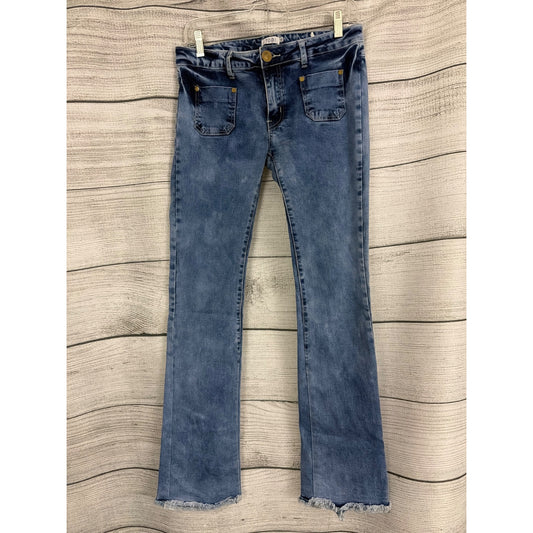 Tobi Flared Distressed Hem Denim Jeans Size 28