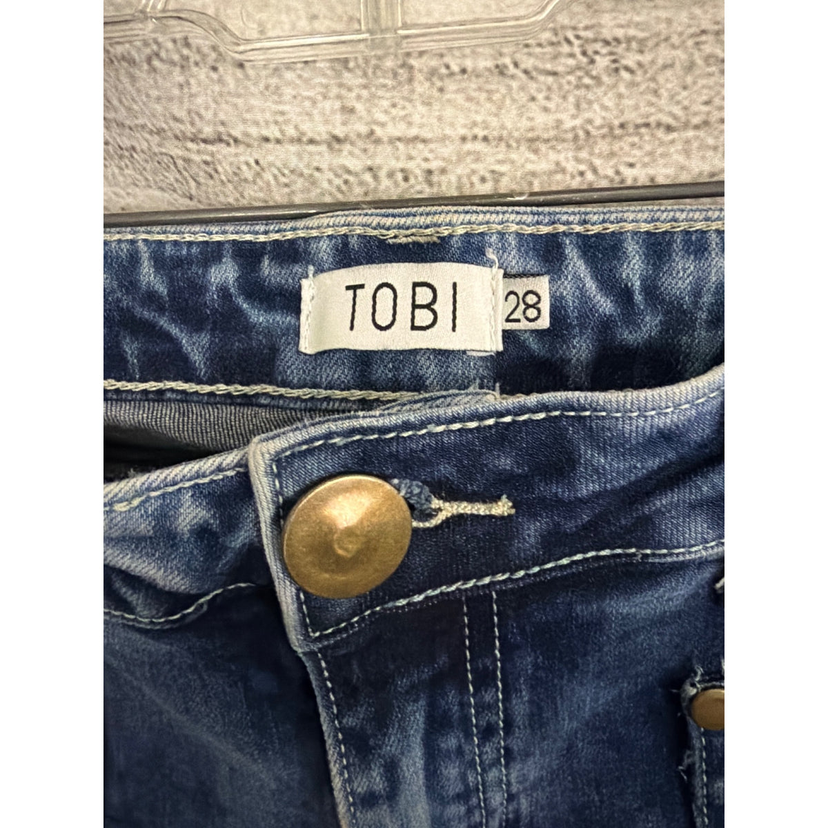 Tobi Flared Distressed Hem Denim Jeans Size 28