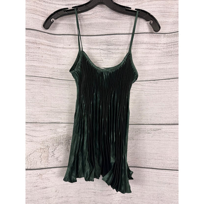 NWT Vince Emerald Green Pleated Spaghetti Strap Top Size S