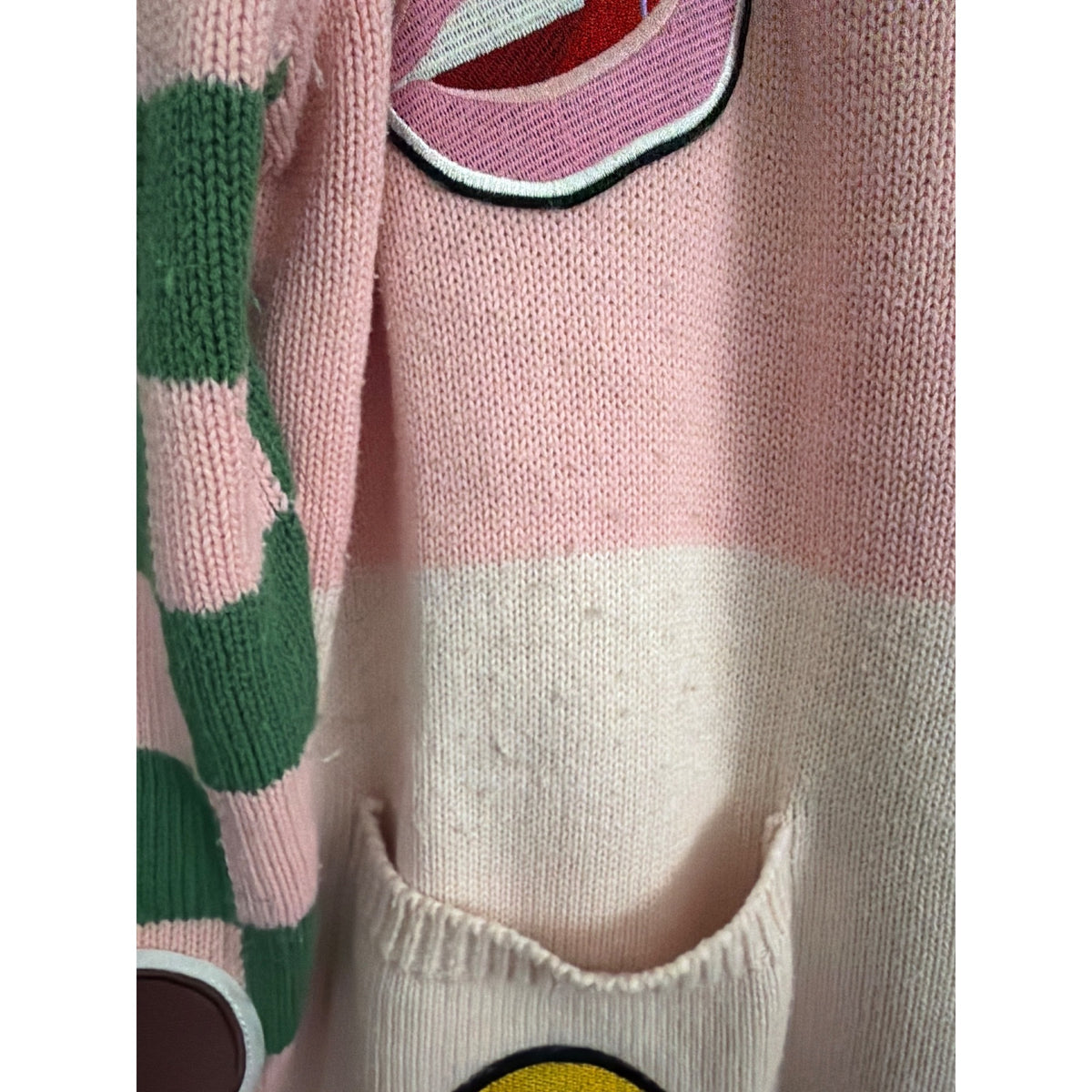Minnie Rose Colorful Graphic Cardigan Sweater O/S