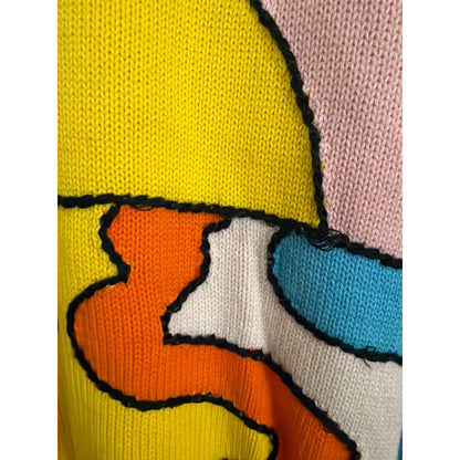 Minnie Rose Colorful Graphic Cardigan Sweater O/S
