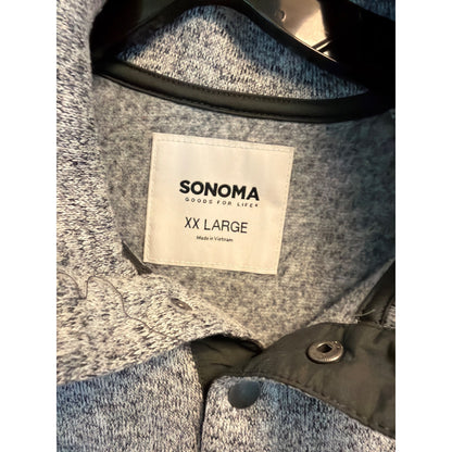 Sonoma Mens Gray Quarter Snap Pullover Fleece Jacket Size XXL