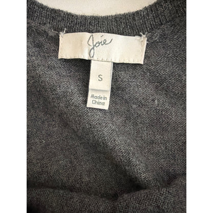 Joie Hilano Gray Lace Trim Long Sleeve Sweater Size A
