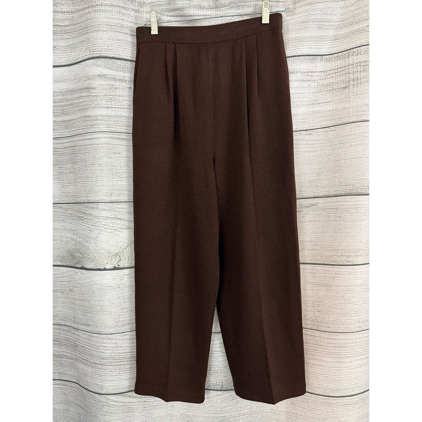 St. John Collection By Marie Gray Santana Brown Knit Pants Size 6