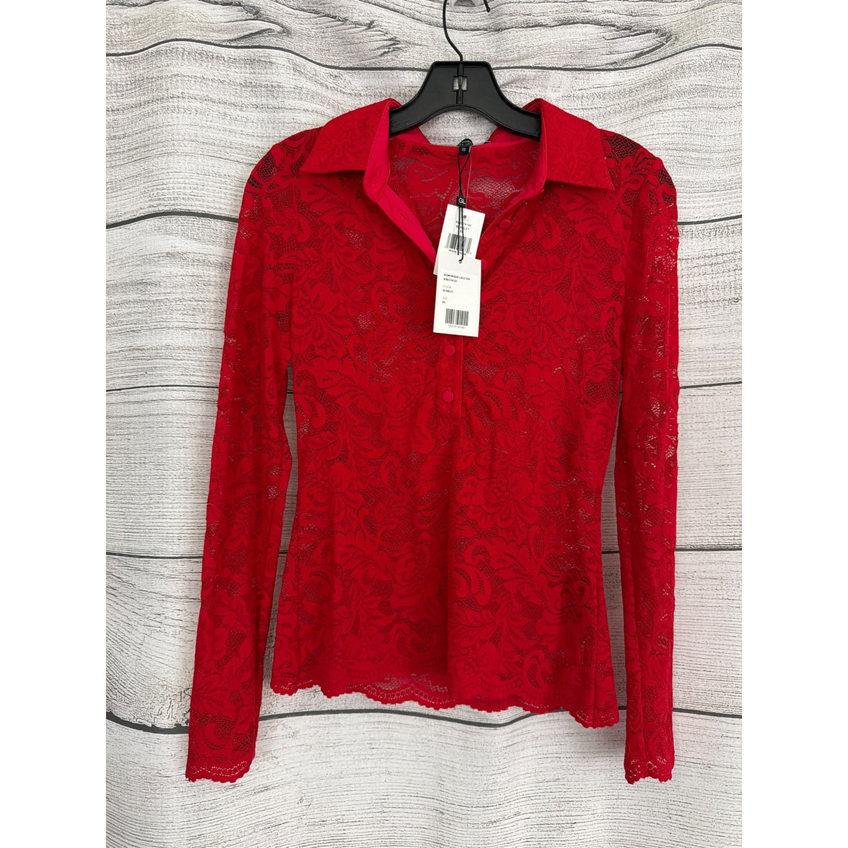 NWT Generation Love Red Dominique Lace Top Size XS