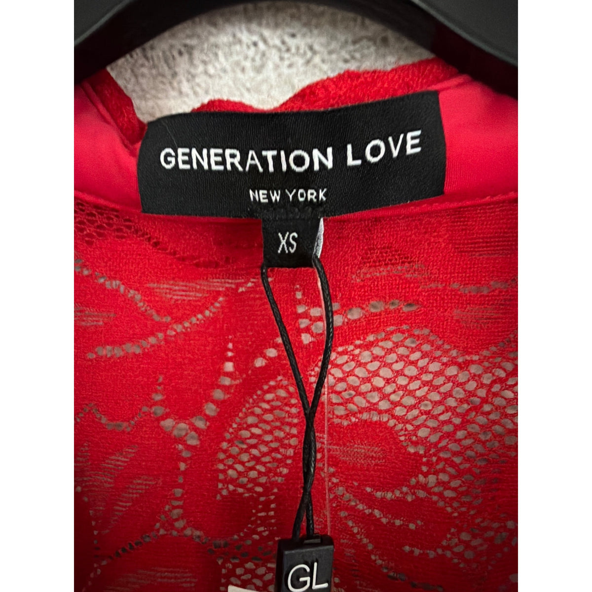 NWT Generation Love Red Dominique Lace Top Size XS