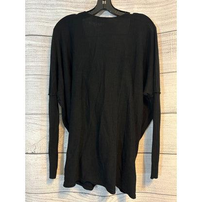 RD Style Black Drape Front Long Sleeve Top Size M