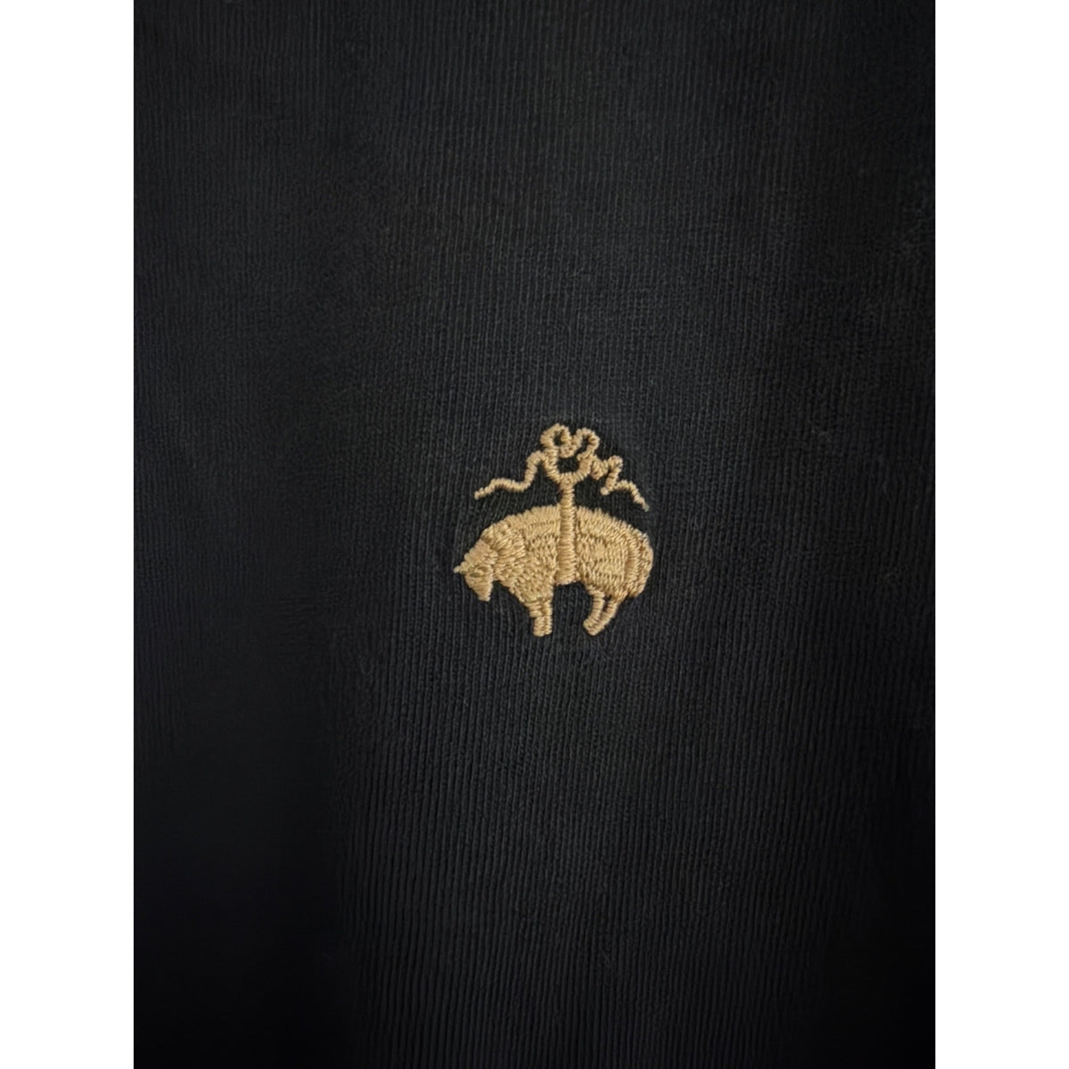Mens Brooks Brothers Black T-Shirt With Golden Sheep Logo Size L