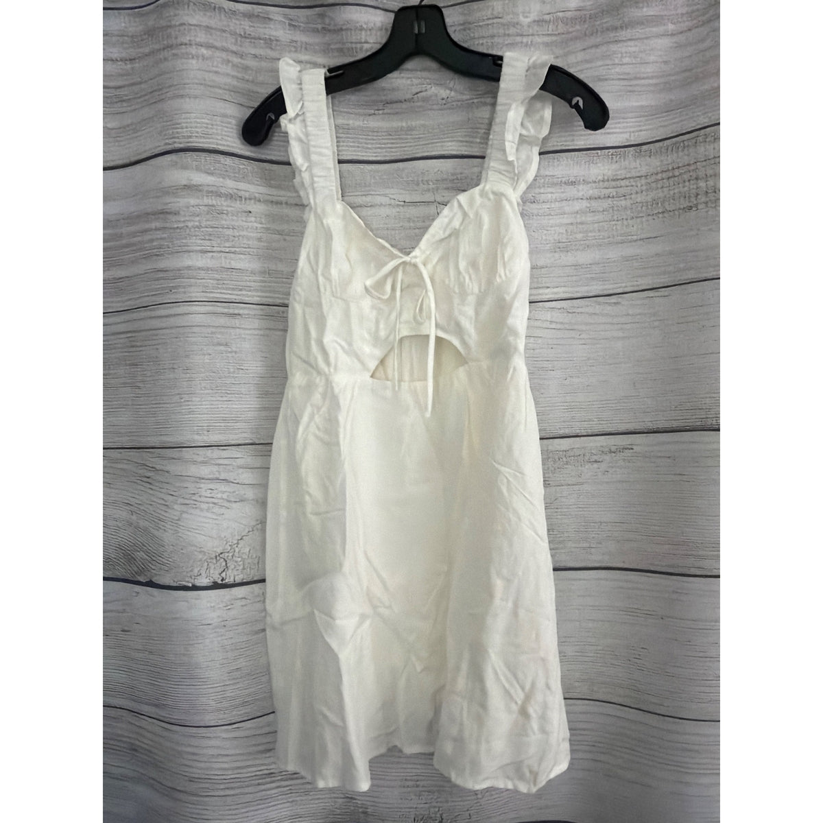 NWT Emory Park White Ruffle Strap Mini Dress Size S