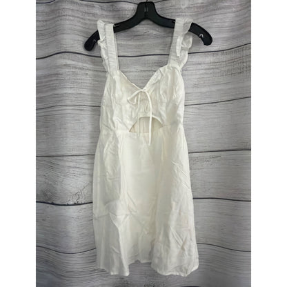 NWT Emory Park White Ruffle Strap Mini Dress Size S