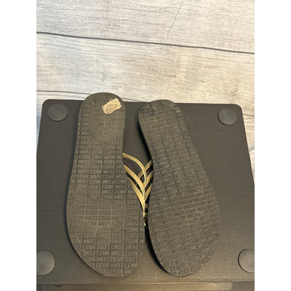 Sanuk Yoga Salty Metallic Sandals Size 9