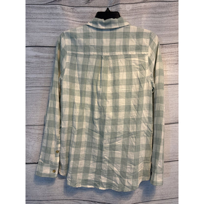 Marine Layer Green Plaid Half Button-Down Shirt Size XS