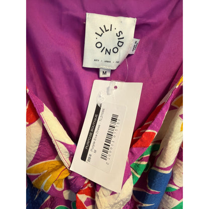 NWT Lili Sidonio Floral Purple Eva Dress Size M