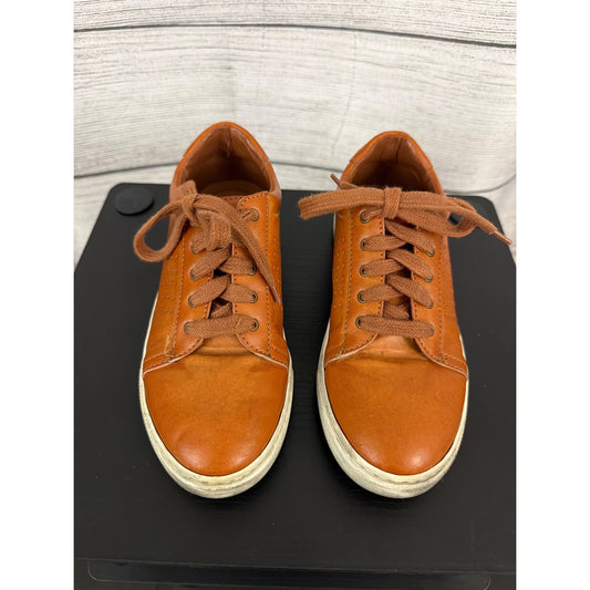 Vince Camuto Boys Brown Faux Leather Casual Sneakers Size 3