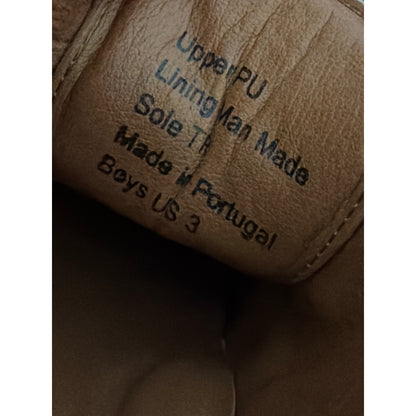 Vince Camuto Boys Brown Faux Leather Casual Sneakers Size 3