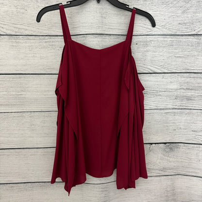 BCBGMaxazria Burgundy Cold Shoulder Top Size XS