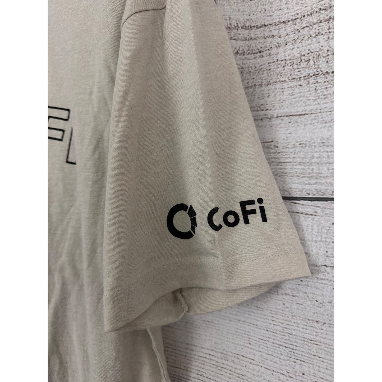 Mens Next Level CoFi Logo Beige T-Shirt Size L