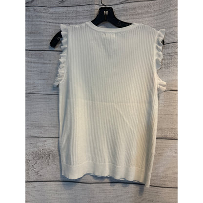 La Miel Ribbed Sleeveless Ruffle Top Size L