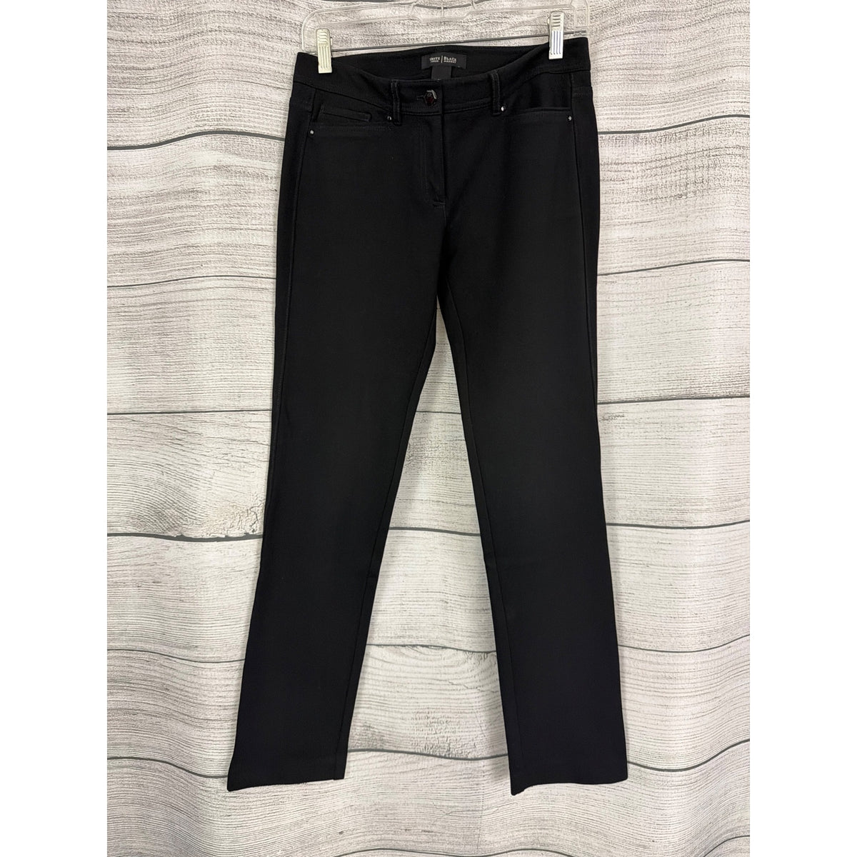 White House Black Market Slim Leg Black Stretch Pants Size 2R