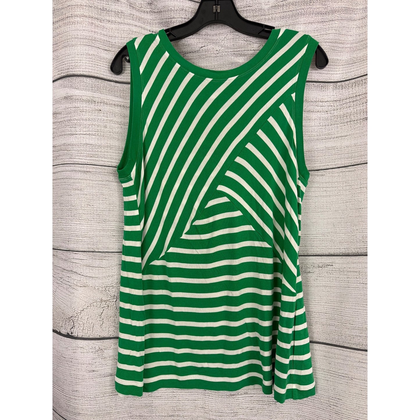 Cabi Amelia Green And White Striped Sleeveless Top Tank Size M