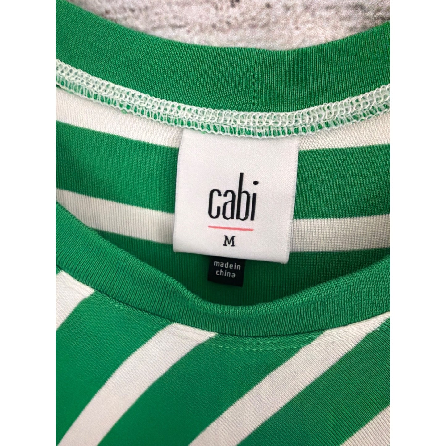 Cabi Amelia Green And White Striped Sleeveless Top Tank Size M